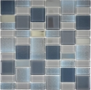 Mosaico di vetro Grigio antracite Crema Iridescente Backsplash 68-0213G
