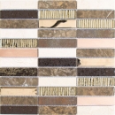 Mosaico Rectangulo Mosaico de vidrio Piedra artificial Alu EP mix beige marron Mix Translucido Composite Aluminio Cross bond look plata negro mate