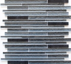 Mosaico de albanileria mezcla de aspecto compuesto translucido mezcla negro brillante - 10 hojas de mosaico