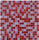 Mosaico de vidrio piedra mosaico azulejo Resina rustico rojo rosa gris mate 92-0911