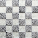 Mosaik Reliefoptik Mix Transluzent Resin silber glaenzend - 10 Mosaikblaetter