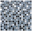 Mosaique Mix pierre translucide inox mix noir brillant - 10 feuilles de mosaique