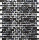 Mosaique baguettes composite pierre naturelle carreau de mosaique noir anthracite Brick mosaique verre brisee marbre dosseret cuisine salle de bain - 87-b1128