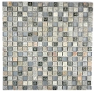 Mosaik Retrooptik Mix Transluzent Stein Resin grau matt - 10 Mosaikblaetter