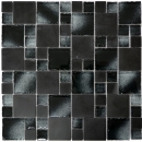 Mosaico combinacion vidrio mosaico piedra mezcla negro borde roto mezcla translucido combinacion aspecto mate