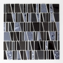 Pierre naturelle Mosaique de verre Marbre Carreau de mosaique Acier inoxydable noir anthracite gris fonce Carrelage cuisine Mur - 87-0107