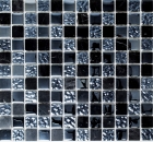 Naturstein Rustikal Marmor Mosaikfliese Glasmosaik grau blauschwarz anthrazit Fliesenspiegel Küchenrückwand Bad WC - 82-0208