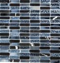 Mosaico cross bond look mix piedra translucida mix gris negro brillante - 10 hojas de mosaico