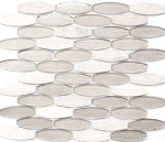 Piedra natural mosaico de vidrio mosaico de marmol azulejos oval forma de barco luz gris beige claro marron azulejo backsplash pared de la cocina - 85-BM59