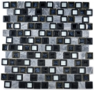 Naturstein Glasmosaik Marmor Kunststoff grau schwarz anthrazit Multiformat Küche Wand WC - 82BM-0119