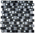 Mosaique Mix pierre translucide Ceramique plastique mix gris noir brillant - 10 feuilles de mosaique