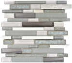 Glasmosaik Naturstein Stäbchen Mosaik Keramik Marmor beige anthrazit grauweiß Fliesenspiegel Wand WC - 87SO-0223