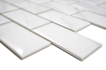 Mosaico metro uni Carrara look ceramica metro look blanco Carrara look brillante