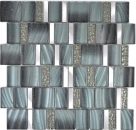 Mosaique combinaison mosaique de verre ALU mix Grey Mix aluminium translucide gris brillant