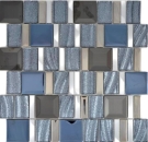 Glasmosaik Mosaikfliese Silber Anthrazit Graphitgrau Fliesenspiegel Küche - 88-0017