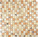 Mosaique pierre carree Resin mix or bronze Mix brillant