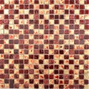 Mosaique pierre carree Resin mix or rouge Mix brillant