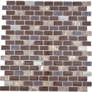 Mosaique Brick Mosaique de verre Pierre mix acier brun Mix translucide aspect maconnerie brillant