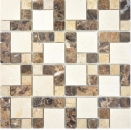 Marmor Mosaik Stein emperador dark cremarfil 88-1313