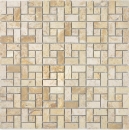 Mosaique roue pierre uni chocolat poli marbre brun brillant
