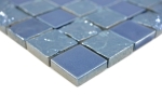 Mosaik Quadrat Gaku blue Keramik 3D-Optik blau glänzend