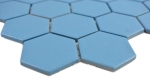 Mosaik Hexagon uni blaugrün R10B Keramik Hexagonoptik matt