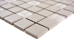 Mosaik Quadrat mix grau unglasiert mit Glas Keramik matt R10