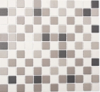 Mosaik Fliese Rutschhemmung Keramikmosaik hellbeige grau unglasiert 18-0205