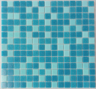 Mosaique verre mix bleu brillant - 10 feuilles de mosaique