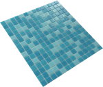 Mosaique Carre mix bleu clair bleu verre mat