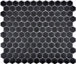Mosaik Fliese Keramikmosaik Hexagon schwarz unglasiert 11A-0304-R10
