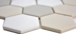 Mosaik Hexagon mix weiß hellbeige hellgrau unglasiert Keramik Hexagonoptik matt R10