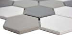 Mosaique Hexagon mix blanc gris noir non emaille Ceramique aspect hexagonal mat R10
