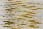 Mosaico de azulejos de metal mosaico de oro amarillo oro beige varillas cepillado