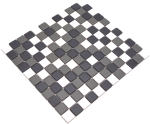 Mosaique Carre mix noir blanc metal Ceramique mat R10B