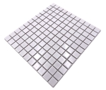 Mosaico cuadrado uni blanco ceramica brillante aspecto blanco