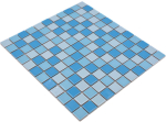 Mosaico cuadrado mezcla azul ceramica brillante