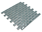 Mosaico Brick Bond Diamond verde liso ceramica metro look verde oscuro brillante