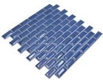 Mosaico Ladrillo Bond Diamond uni azul cobalto ceramica metro look azul cobalto brillante