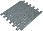 Mosaico Ladrillo Bond Diamond uni petrol ceramica metro look glossy