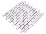 Mosaico Ladrillo uni blanco mate aspecto de albanileria ceramica