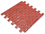 Mosaico Brick Bond Diamond uni red ceramic metro look glossy