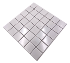 Mosaico cuadrado uni blanco ceramica brillante aspecto blanco