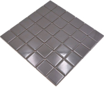 Mosaico cuadrado uni metalico brillante ceramica gris metalico brillante