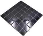 Mosaik Quadrat uni schwarz glänzend Keramik
