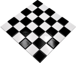 Mosaik Quadrat Schachbrett schwarz weiß glänzend Keramik Schachbrettoptik mix