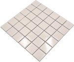 Mosaik Quadrat uni beige glänzend Keramik