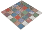Mosaique Carre Orient color mix Ceramique aspect retro multicolore mat