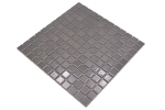 Mosaico cuadrado uni metal ceramica brillante metal gris