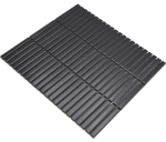 Mosaique Rectangle uni noir mat Ceramique aspect bambou